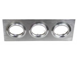 Foco basculante cuadrado empotrar Aluminio texturizado, para 3 Lámparas AR111/QR111